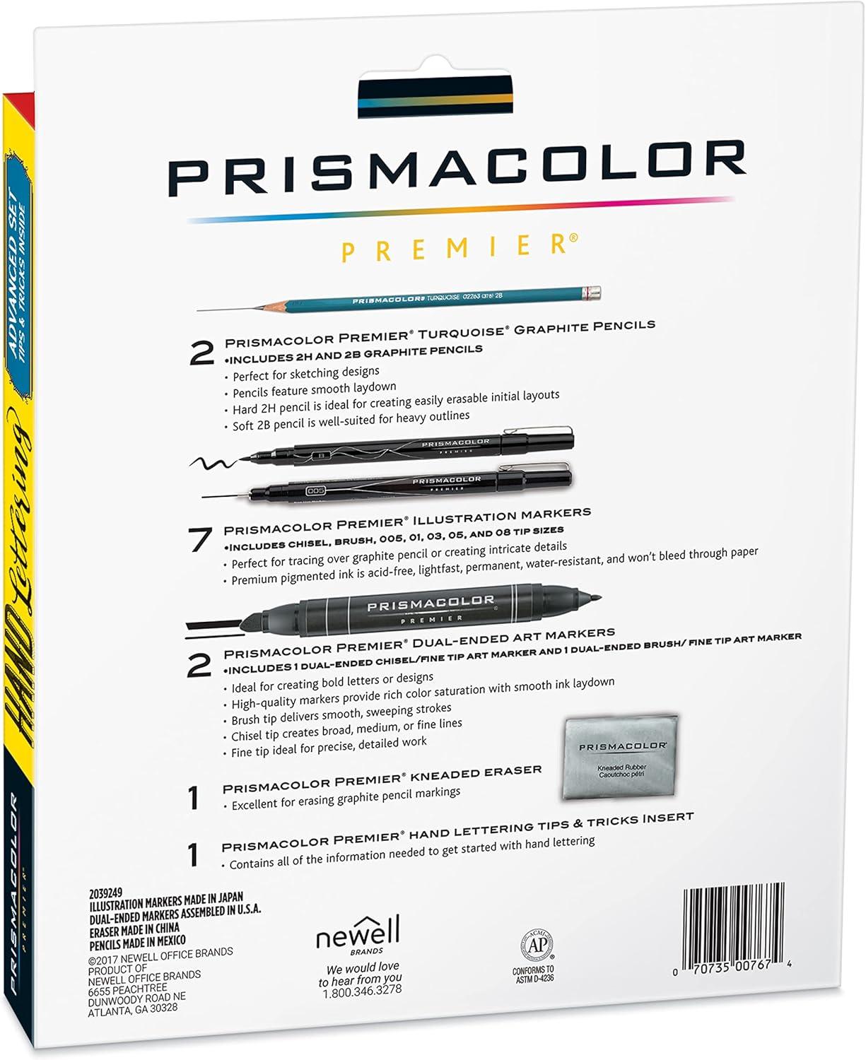 imagePrismacolor Premier Beginner Hand Lettering Set With Illustration Markers Art Markers Pencils Eraser And Tips Pamphlet Adult Coloring 8 CountAdvanced