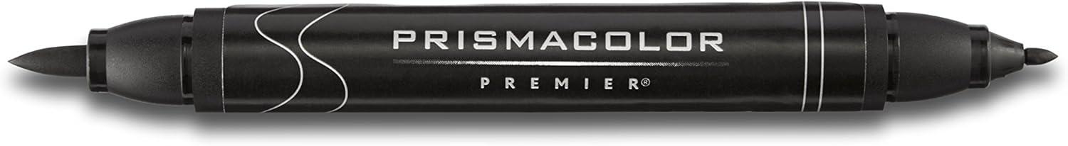 imagePrismacolor Premier DoubleEnded Art Markers Fine And Brush Tip Adult Coloring 12 Pack12 Count