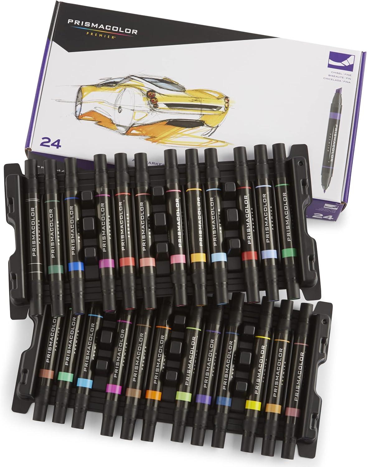 imagePrismacolor Premier DoubleEnded Art Markers Fine And Chisel Tip Adult Coloring 24 Pack
