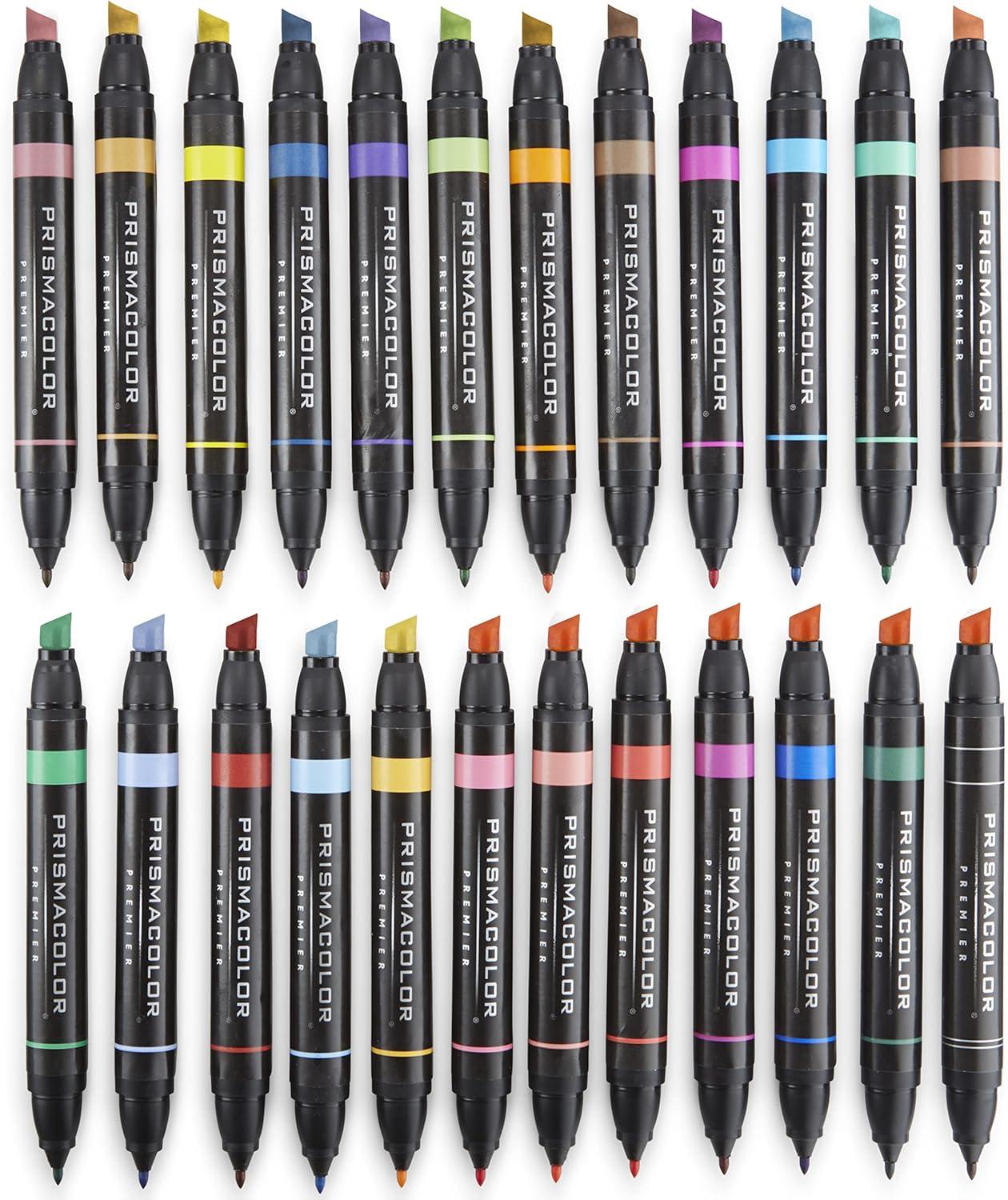 imagePrismacolor Premier DoubleEnded Art Markers Fine And Chisel Tip Adult Coloring 24 Pack