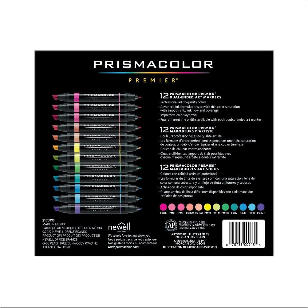 imagePrismacolor Premier DoubleEnded Art Markers Fine And Chisel Tip Manga Colors Adult Coloring 12 PackHyper Brights
