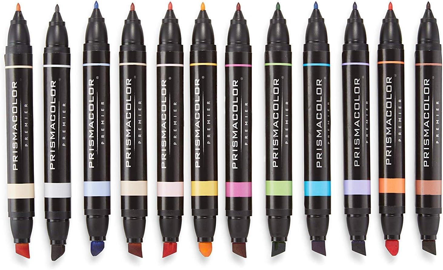 imagePrismacolor Premier DoubleEnded Art Markers Fine And Chisel Tip Manga Colors Adult Coloring 12 PackManga