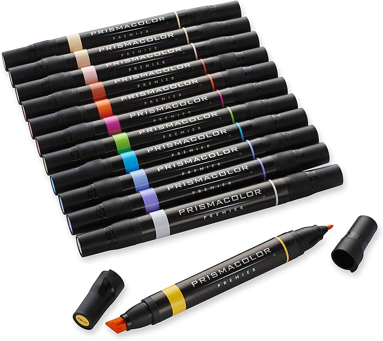 imagePrismacolor Premier DoubleEnded Art Markers Fine And Chisel Tip Manga Colors Adult Coloring 12 PackManga