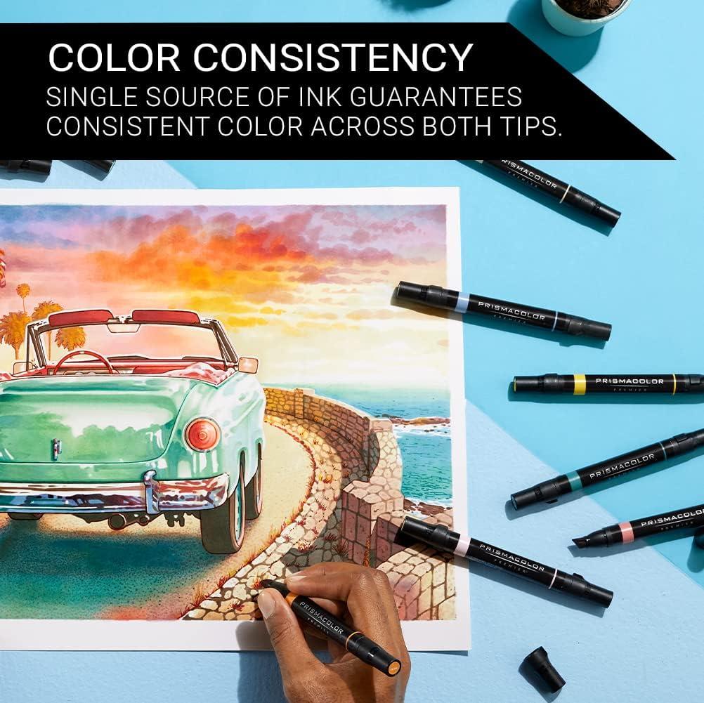 imagePrismacolor Premier DoubleEnded Art Markers Fine And Chisel Tip Manga Colors Adult Coloring 12 PackMid Tone
