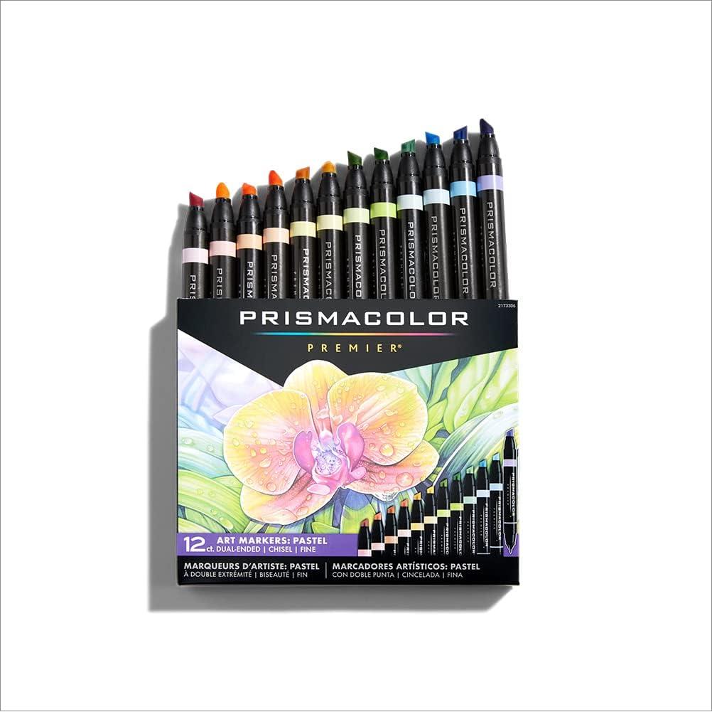 imagePrismacolor Premier DoubleEnded Art Markers Fine And Chisel Tip Manga Colors Adult Coloring 12 PackPastel