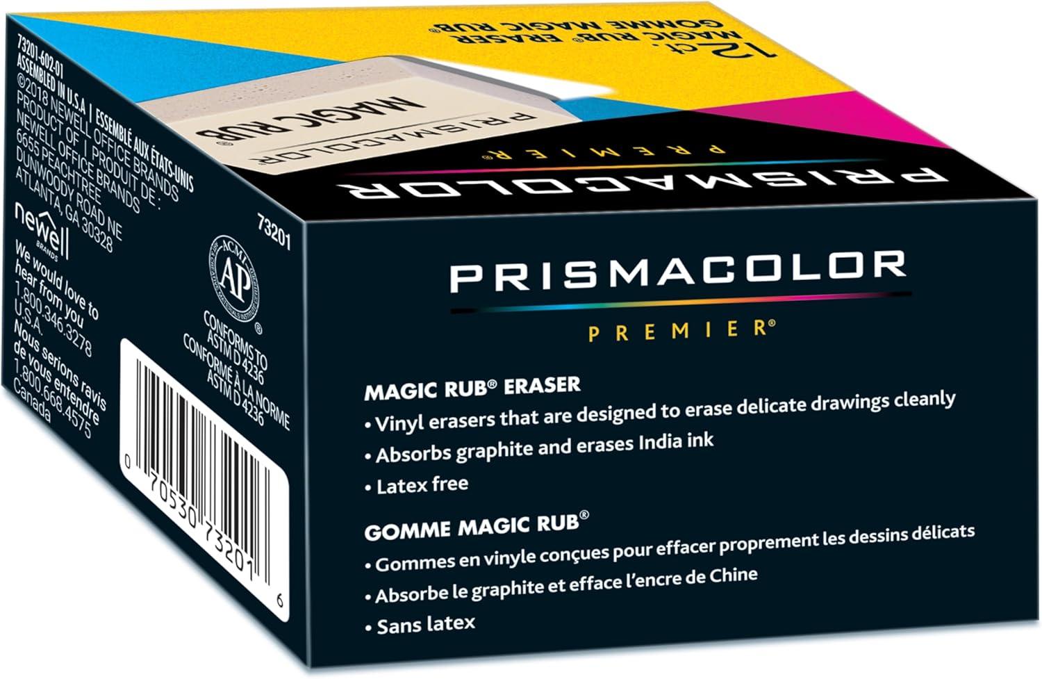 imagePrismacolor Premier Magic Rub Vinyl Erasers 12 PackMagin Rub Vinyl Erasers