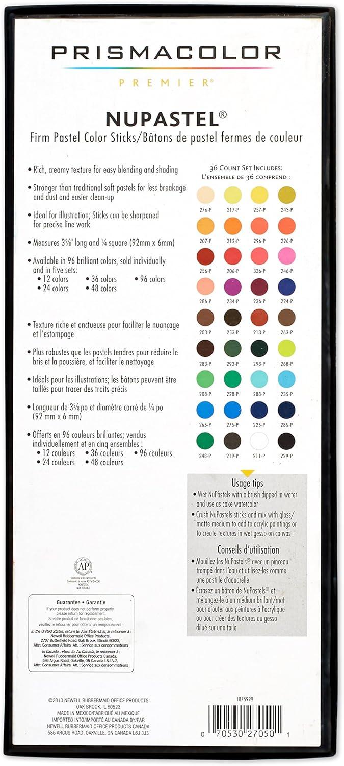 imagePrismacolor Premier Nupastel Firm Pastel Color Sticks Adult Coloring 36 Pack36 Count Pack of 1