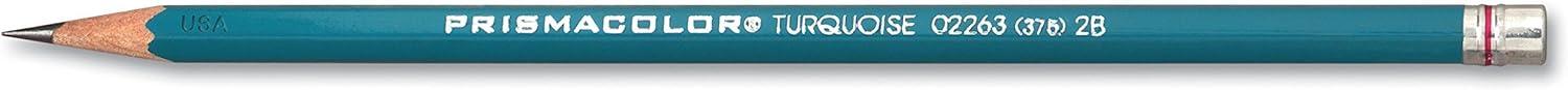 imagePrismacolor Premier Turquoise Graphite Sketching Pencils Medium Leads Adult Coloring 12 PackSketching Pencils
