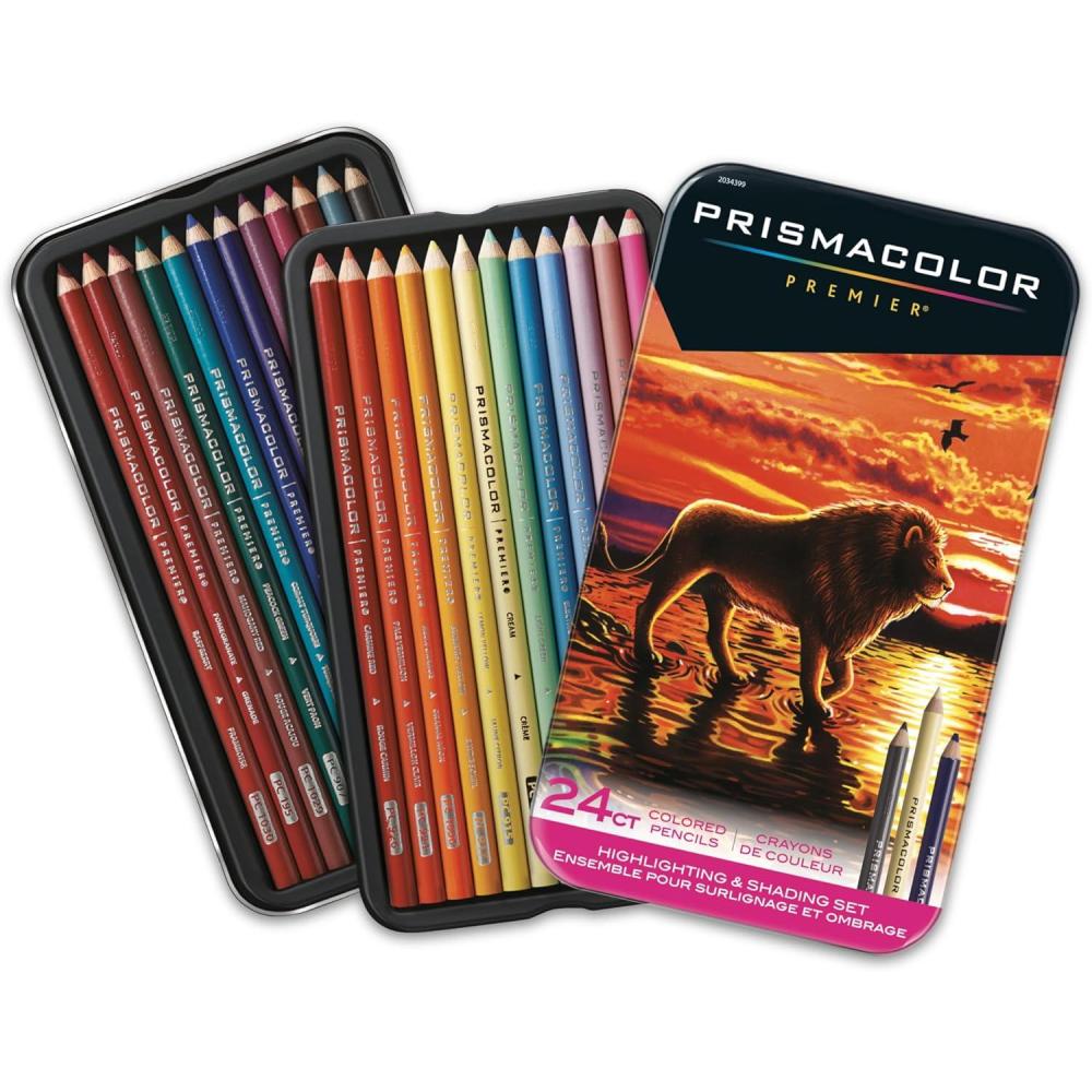 imagePrismacolor Premier Colored Pencils Portrait Set Soft Core Adult Coloring 24 PackHighlighting and Shading