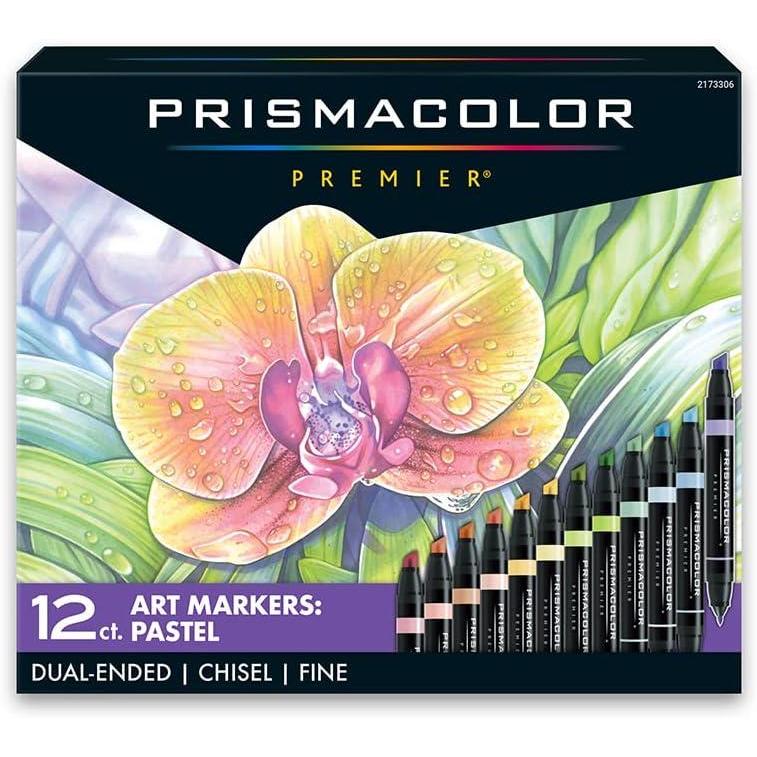 imagePrismacolor Premier DoubleEnded Art Markers Fine And Chisel Tip Manga Colors Adult Coloring 12 PackPastel