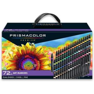 imagePrismacolor Premier DualEnded Art Markers Alcohol Marker Set 72 Count  Assorted Colors Perfect for Adult Coloring Drawing Art Supplies Bible Study Supplies