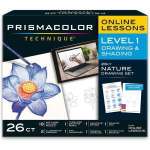 imagePrismacolor Technique Art Supplies and Digital Art Lessons Nature Drawing Set Level 2 Watercolor Pencils Brush Markers and More Sunset Landscape Drawing 27 CountNature Level 1